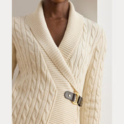 Creme Buckled cardigan - Stilshoppen