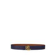 Blått/cognac Logo Reversible Embossed Belt - Stilshoppen