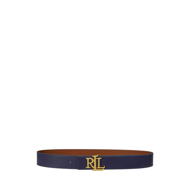 Blått/cognac Logo Reversible Embossed Belt - Stilshoppen