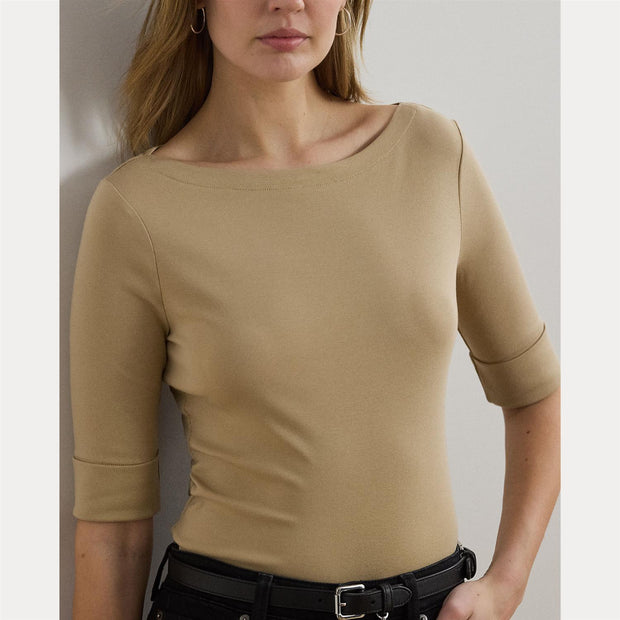 Beige Judy Boatneck Top - Stilshoppen