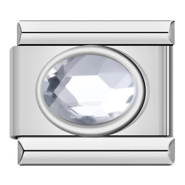 Oval white Stone charms - Stilshoppen