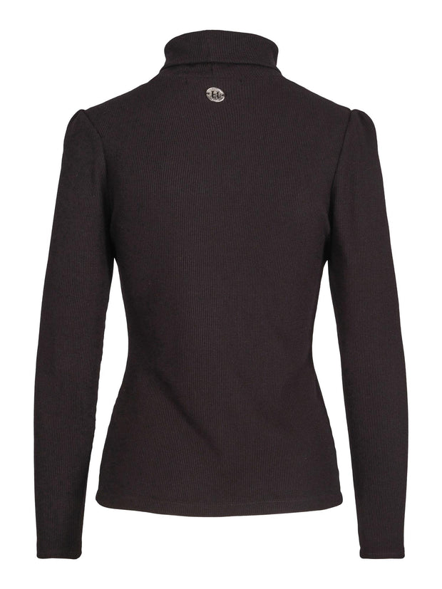 Sort Merino Roll Neck