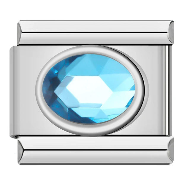 Oval Blue Stone charms