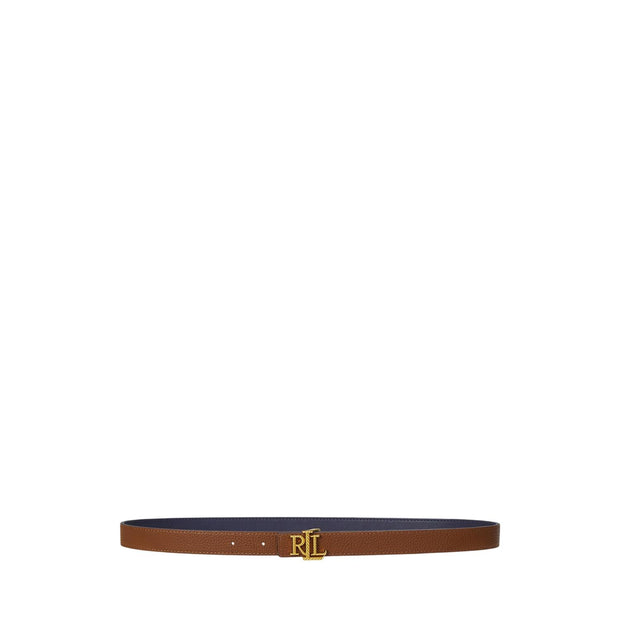 Navy Logo Reversible Embossed Skinny Belt - Stilshoppen