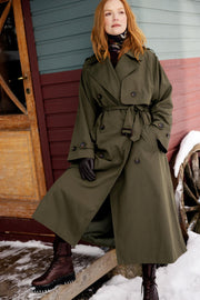 Armygrønn Trench Coat