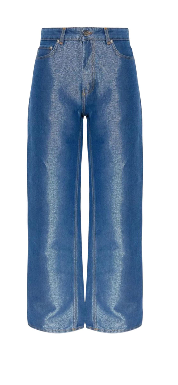 Blå Shiny Welt Denim Izay - Stilshoppen