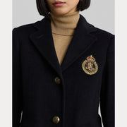 Black Crested Wool Lined Coat