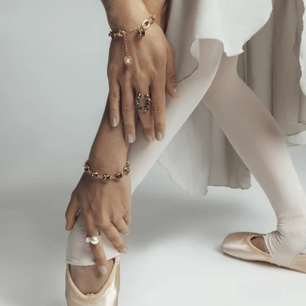 Smokey quarts Carla Swarovski Lux armbånd - Stilshoppen