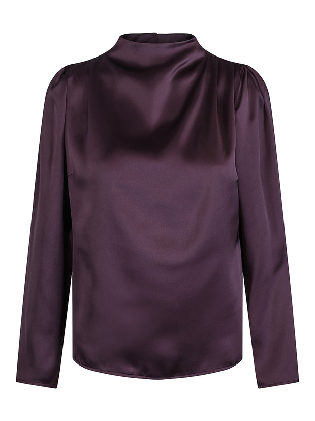 Plomme Collar blouse - Stilshoppen