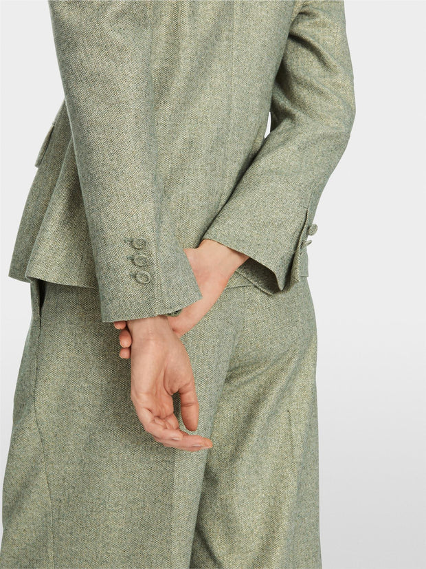 Grønn Herringbone Blazer - Stilshoppen