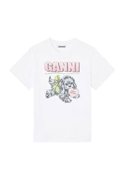 Hvit Neon Puppy t-shirt - Stilshoppen