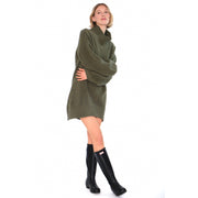 Grønn Fam Patch Long Sweater - Stilshoppen