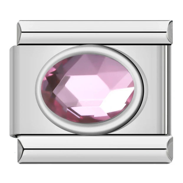 Oval pink lavendel Stone charms - Stilshoppen