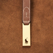 Cognac  Polo suede large shoulder bag