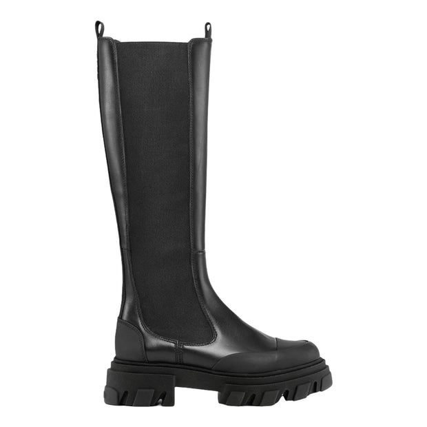 Cleated High Chelsea Boot Black Stitch - Stilshoppen