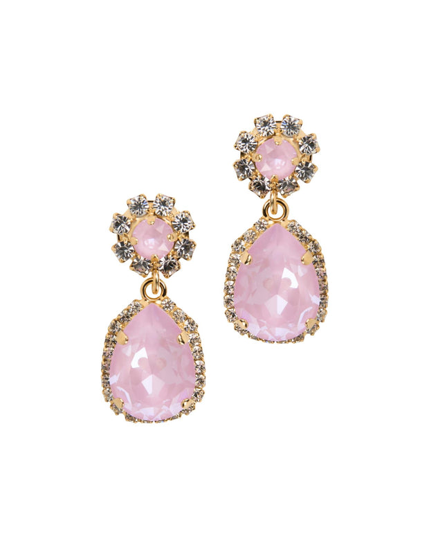 Rosa Flower drops øredobber