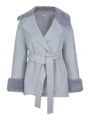 Lyseblå Short Fab Coat - Stilshoppen