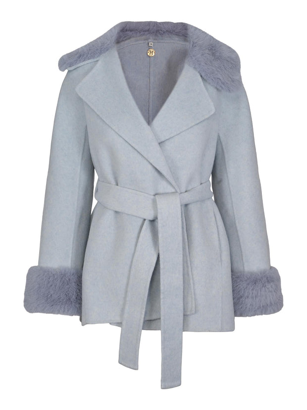 Lyseblå Short Fab Coat