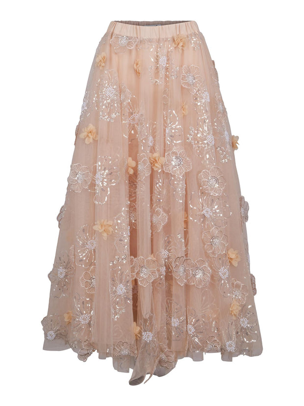 Long Flower Fab Tyll Skirt