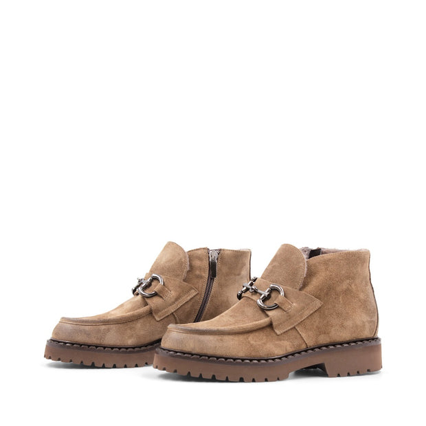 Montone Taupe Velour Sesamo skoletter - Stilshoppen