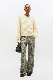 Hvit Cotton Wool Stripe Sweater