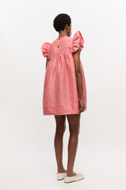 Crinkled Taffeta Frill Mini Dress