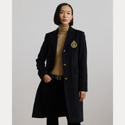 Black Crested Wool Lined Coat
