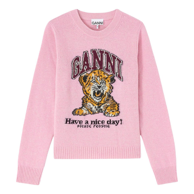 Lys Rosa Graphic Wool Sweater - Stilshoppen