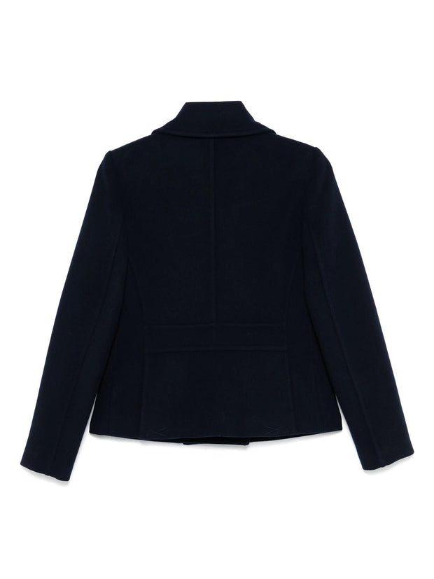 Blå Fitted Wool Peacoat - Stilshoppen