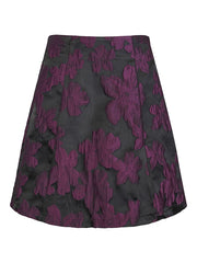 Plum Jacquard Wide Skirt - Stilshoppen