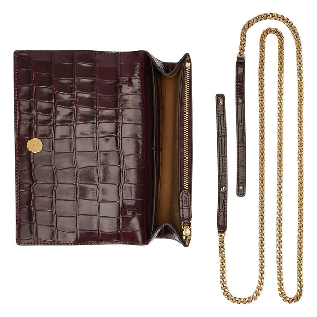 Burgunder Croc Medium Adair II Crossbody