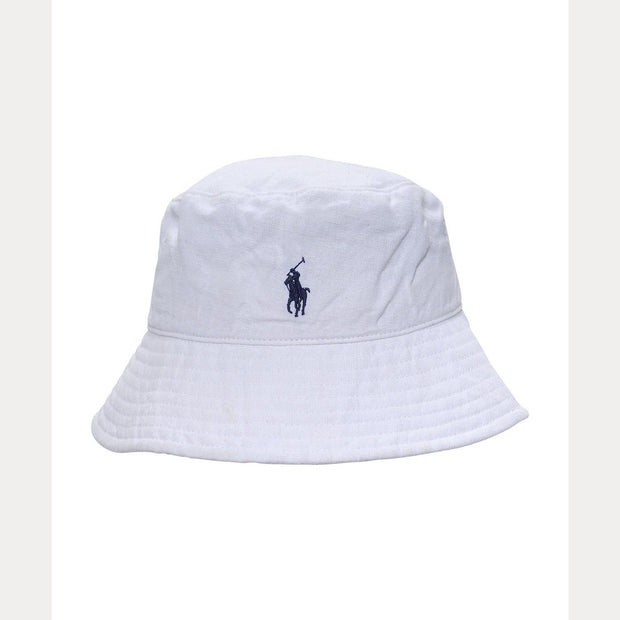 Hvit linen bucket hat - Stilshoppen