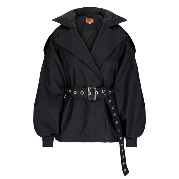 New Black Duskregn Short Trench Coat