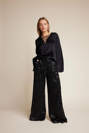 Sort Mister Sequins Trousers - Stilshoppen