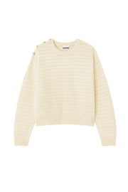 Hvit Cotton Wool Stripe Sweater