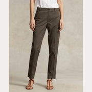 Olive Cropped Slim Fit Twill Chino Pant - Stilshoppen