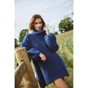 Navy Fam Patch Long Sweater - Stilshoppen