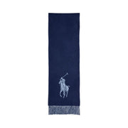 Navy Big Pony Wool Scarf