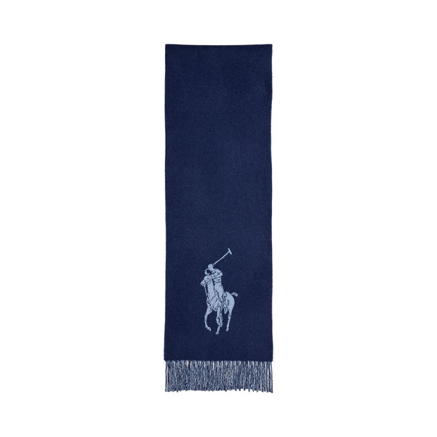 Navy Big Pony Wool Scarf