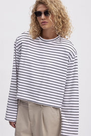 Hvit/sort SibaGZ stripe top - Stilshoppen