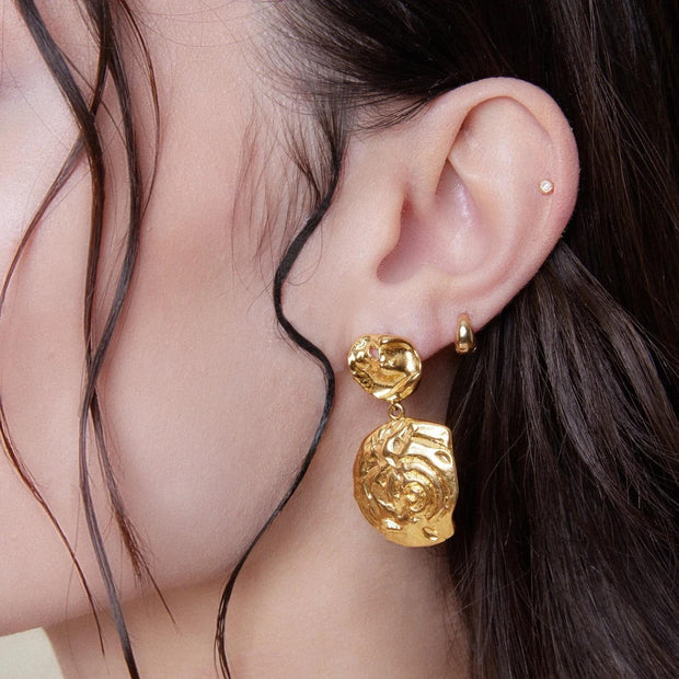 Gull Statment Ammonite Molten earrings - Stilshoppen