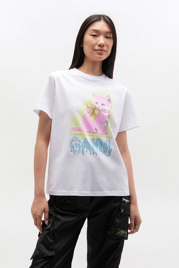 Basic Neon Kitty t-shirt - Stilshoppen