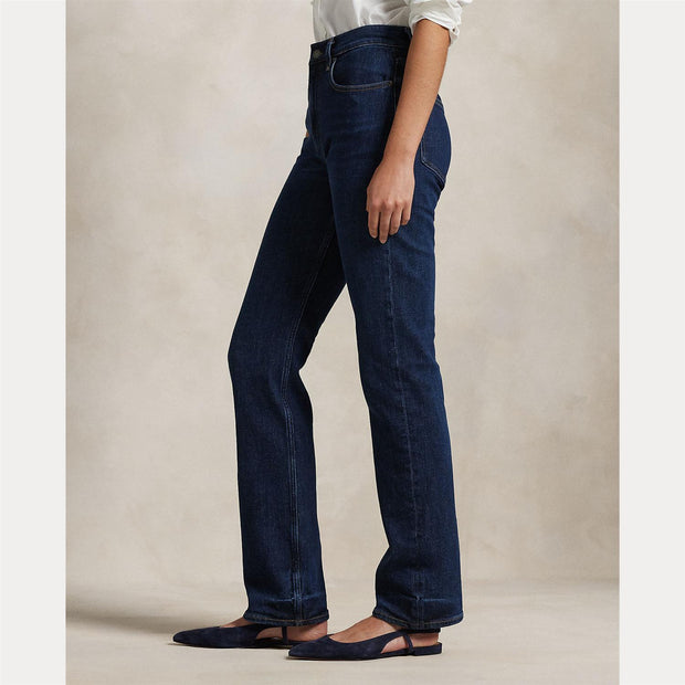 Blå High Rise Straight Jeans - Stilshoppen