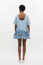 Soft Rigid Open Back Mini Dress