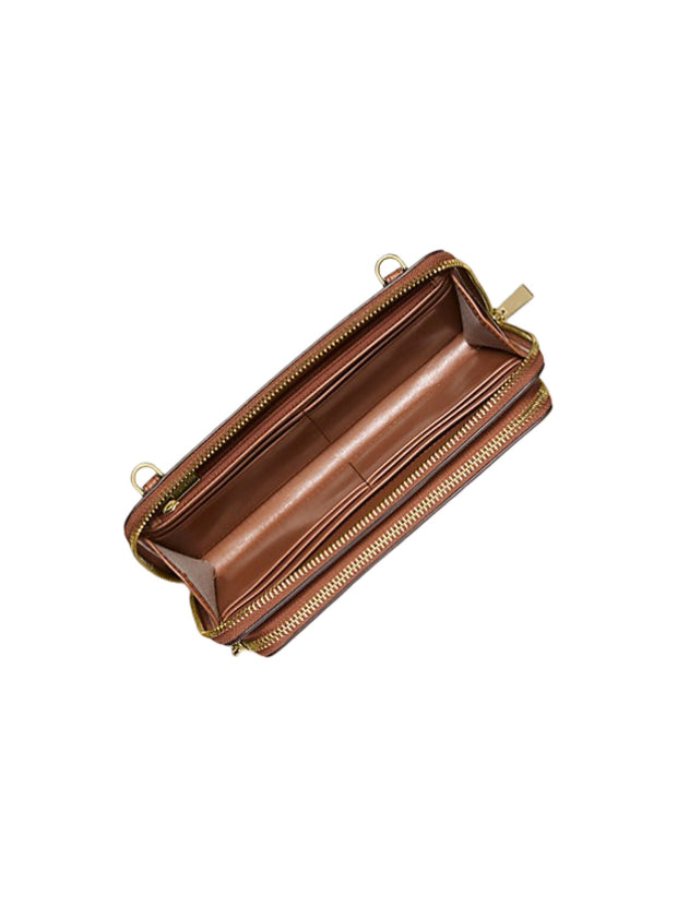 Cognac Jet Set Convertible Crossbody bag