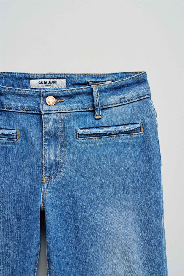 Blå Wonder Puch Up Flare Jeans