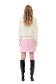 Rosa Textured Cloque Mini Skirt