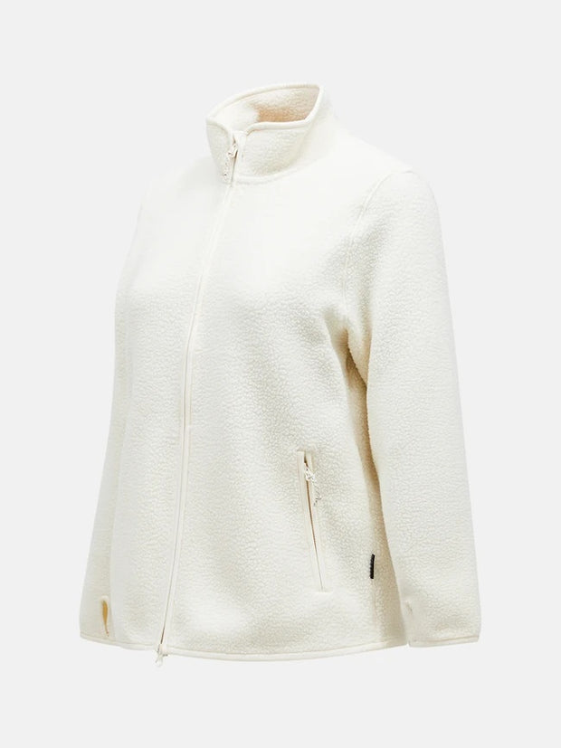 Offwhite W Pile Zip Jacket