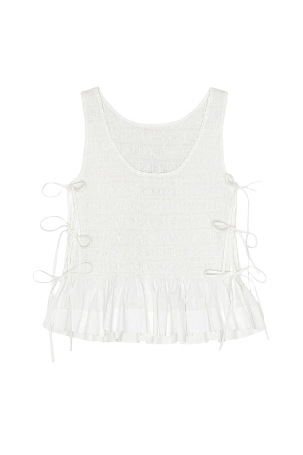 Cotton Poplin Tie String Top