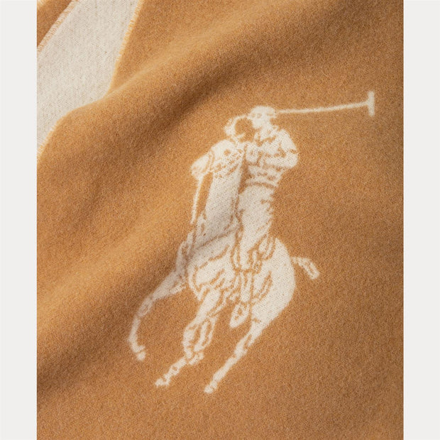 Camel/Cream Big Pony Wool Scarf